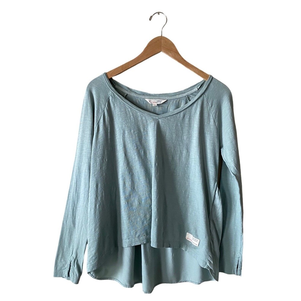 Odd Molly Cotton And Modal Hinted V Neck Mixed Media Top | Size 2 | Sz Med 8/10